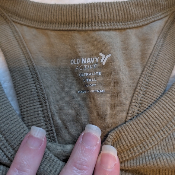 Old Navy Active Ultralite Green Ribbed Racerback Dress Drawstring Rouched Go-dry - Picture 4 of 6